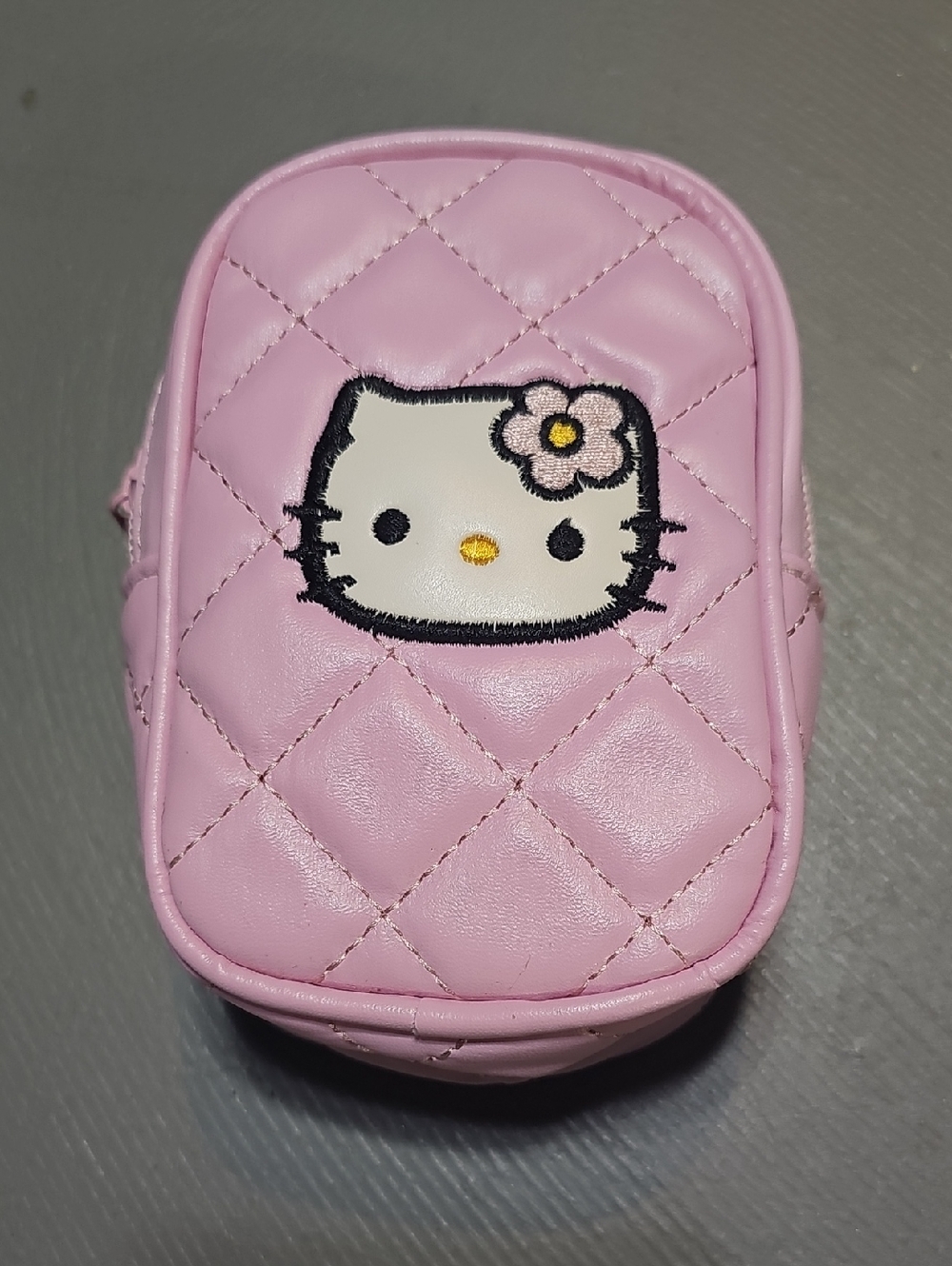 Hello Kitty Pink Quilted Zipper Pouch Bag 50th Anniversary Kawaii Y2K